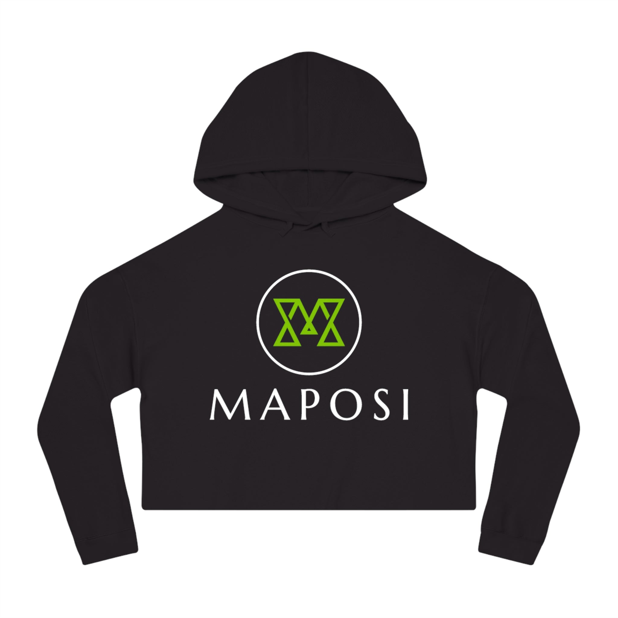 Maposi® Women’s Cropped Hooded Sweatshirt – Black
